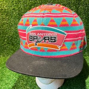 Mitchell and Ness San Antonio Spurs Sharktooth Snapback Hat Hardwood Classics